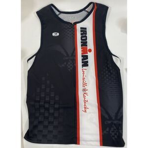 Mens Sugoi Iron Man Louisville Competition Running Biking Zipper RS Tri Tank XL